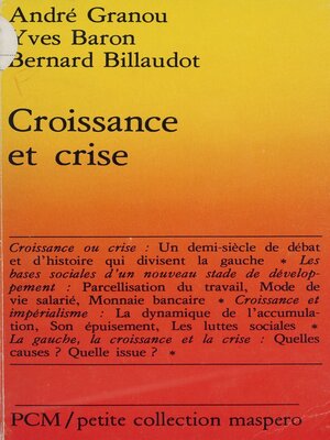 cover image of Croissance et crise